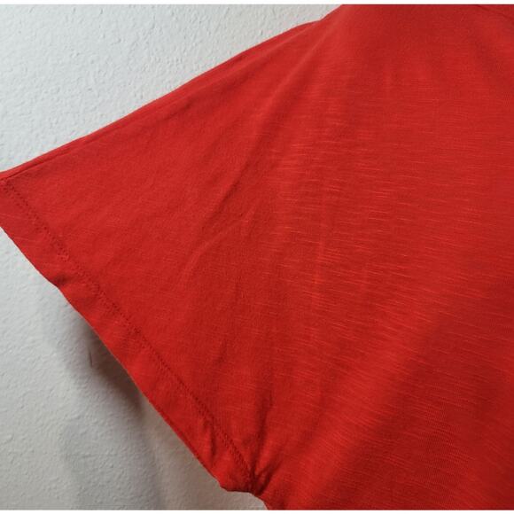 Cato Red Slub Knit Round Neck Short Dolman Sleeve Top Large Lightweight Soft - Picture 2 of 6